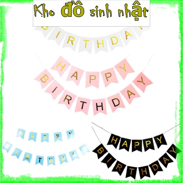 Dây treo chữ HAPPY BIRTHDAY ánh kim trang trí sinh nhật - dài 3M, trang trí tiệc