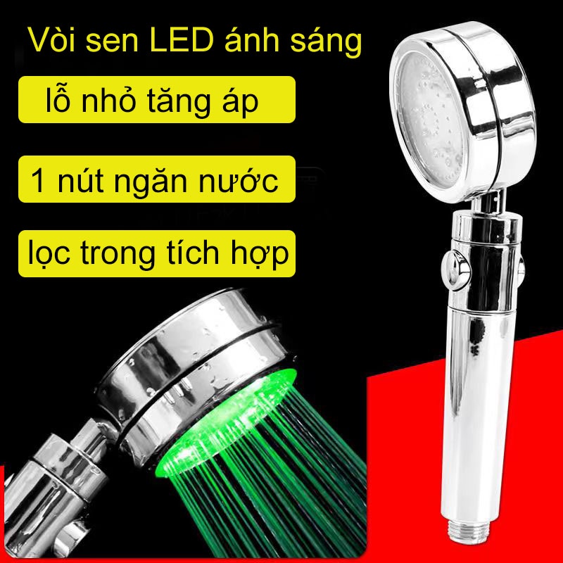 Vòi Hoa Sen Đèn Led Cao Cấp Điều Khiển Nhiệt Độ, Có Áp Suất Lọc Nước Thay Đổi Màu Sắc Có Thể Điều Chỉnh Đầu Vòi Sen