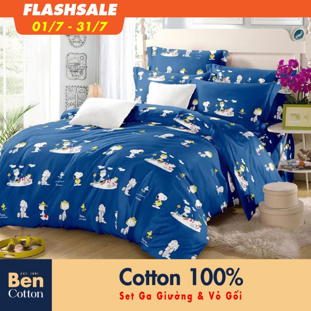 [FREESHIP] Bộ Ga Giường & Vỏ Gối Cotton 100% - CH-873 - 1m6 1m8 - BENCOTTON