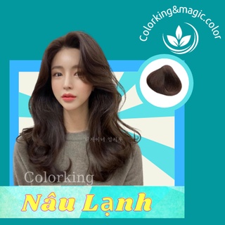 Thuốc nhuộm tóc Colorking Nâu lạnh ánh khói Thuốc nhuộm không cần tẩy cho Salon 100ml Caitu