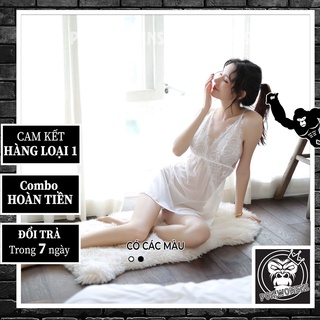 Váy ngủ ren sexy freesize màu đen trắng 9072 pon.womens