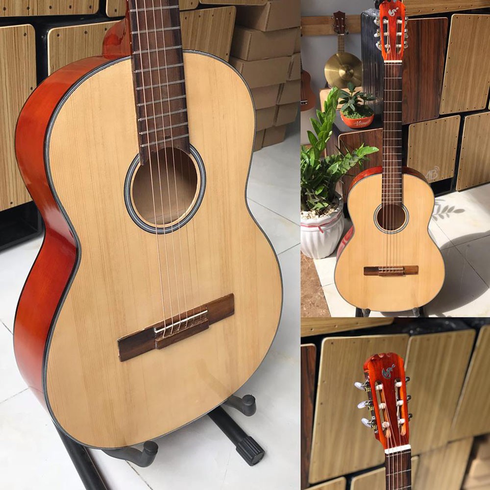 Đàn guitar classic có ty chống cong - Đàn tập chơi không đau tay