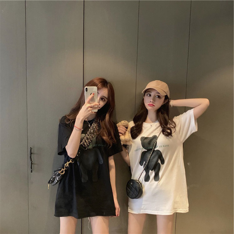 Đầm Thun Nữ Tay Ngắn Dáng Rộng Phong Cách Hàn Quốc | BigBuy360 - bigbuy360.vn