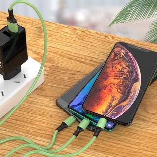 Cáp Sạc Nhanh USB Type-c Bằng Silicon 3 Trong 1 Cho Apple Android