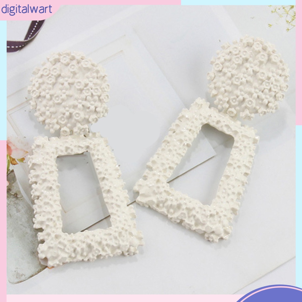 Đôi Bông Tai Dáng Rơi Họa Tiết Hình Thang Thời Trang Cho Nữ