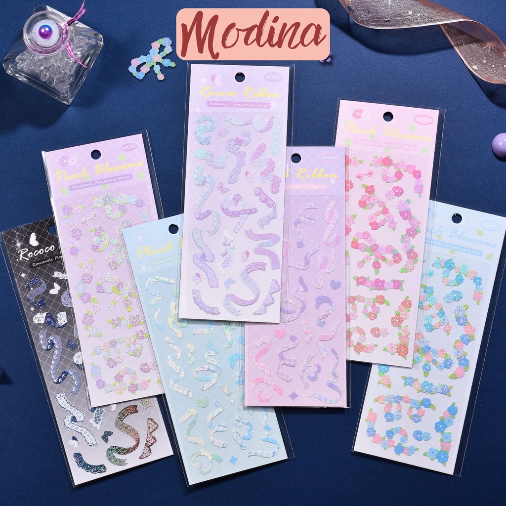 Sticker ruy băng trang trí, hình dán trang trí hình ruy băng trang trí ảnh, thiệp chúc mừng, quà tặng, sổ tay