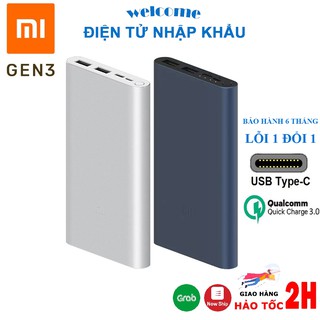 Sạc dự phòng Xiaomi gen 3 18W, Redmi 10000mAh/20000mAh hỗ trợ sạc nhanh 2 cổng sạc vào - ra