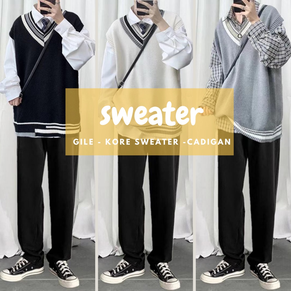 Áo len ghile sweater không tay cổ tim AL25 M.RO form rộng phong cách Hàn Quốc nhiều màu dễ phối Mrhero