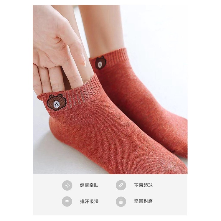 Vớ Cotton Cổ Thấp Mỏng Nhẹ In Họa Tiết Hoạt Hình Phong Cách Nhật Bản Thời Trang Xuân Hè Cho Nữ