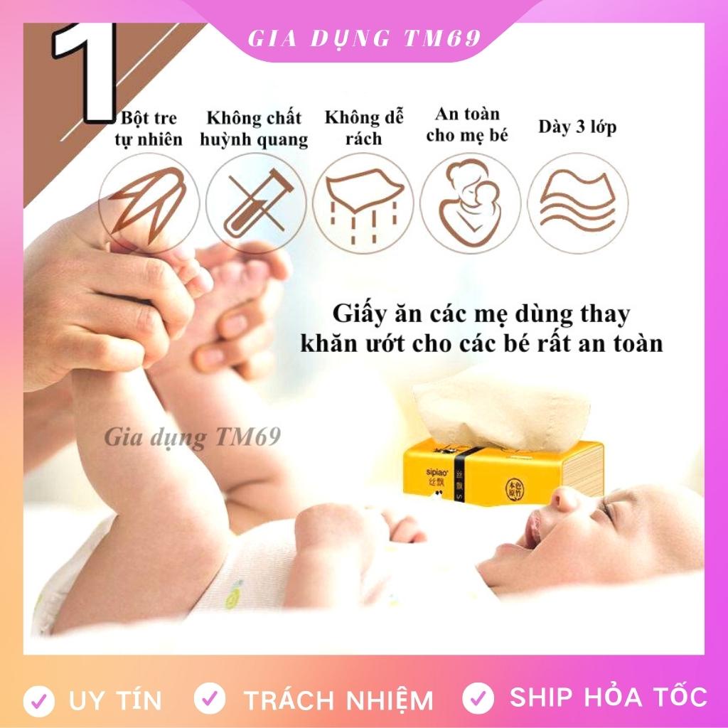 Combo 2 Gói Giấy Ăn Gấu Trúc Loại 1 Siêu Dai Tự Nhiên Không Chất Tẩy Trắng, Khăn Giấy Gấu Trúc Cực Mềm