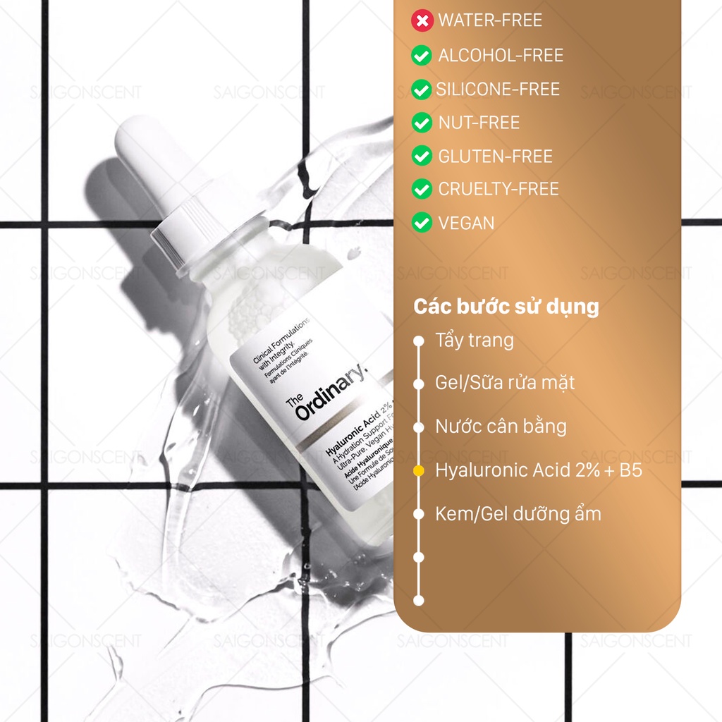Tinh chất cấp nước The Ordinary Hyaluronic Acid 2% + B5