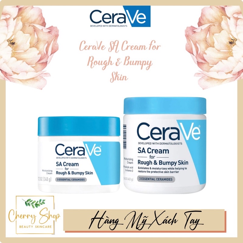 [Hàng USA]Kem dưỡng ẩm dành cho mọi loại da CeraVe SA Cream Rough &amp; Bumpy Skin (340g)