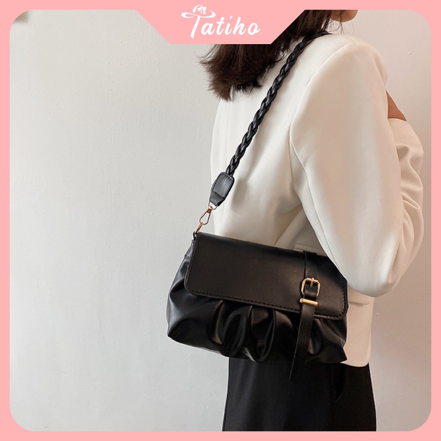 Túi Xách Đeo Chéo (Túi Xách Nữ) Phối Nhúng Bèo Xếp Ly Phong Cách Thời Trang Hiện Đại - Tatiho - Mã TUI61