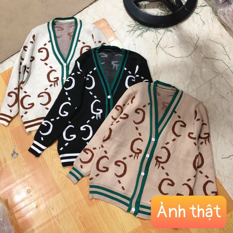 BÁN SỈ ÁO LEN CADIGAN GC VIỀN KẺ QC 3M ĐEN BE KEM CHO NỮ | BigBuy360 - bigbuy360.vn