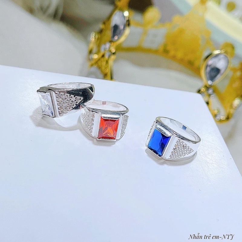 Nhẫn cho bé trai BNP đính đá,Bạc Ta