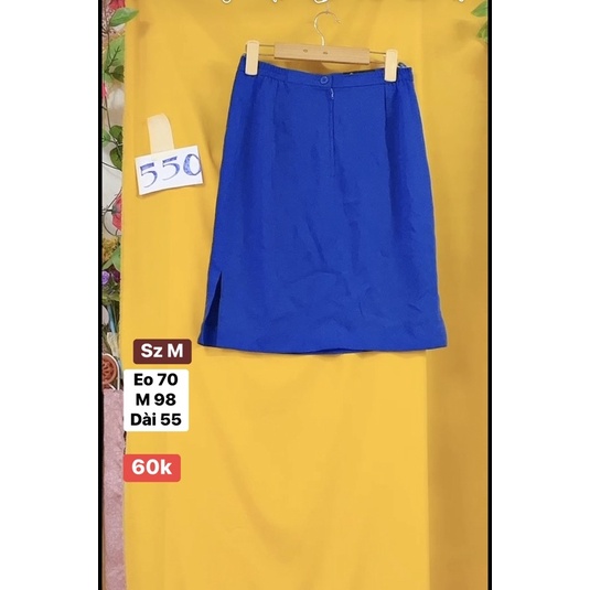 chân váy xanh coban size M xẻ tà.S550