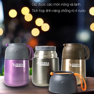 Bình giữ nhiệt ,ủ cháo zebra 450ml thái lan cao cấp-123005- 5 màu