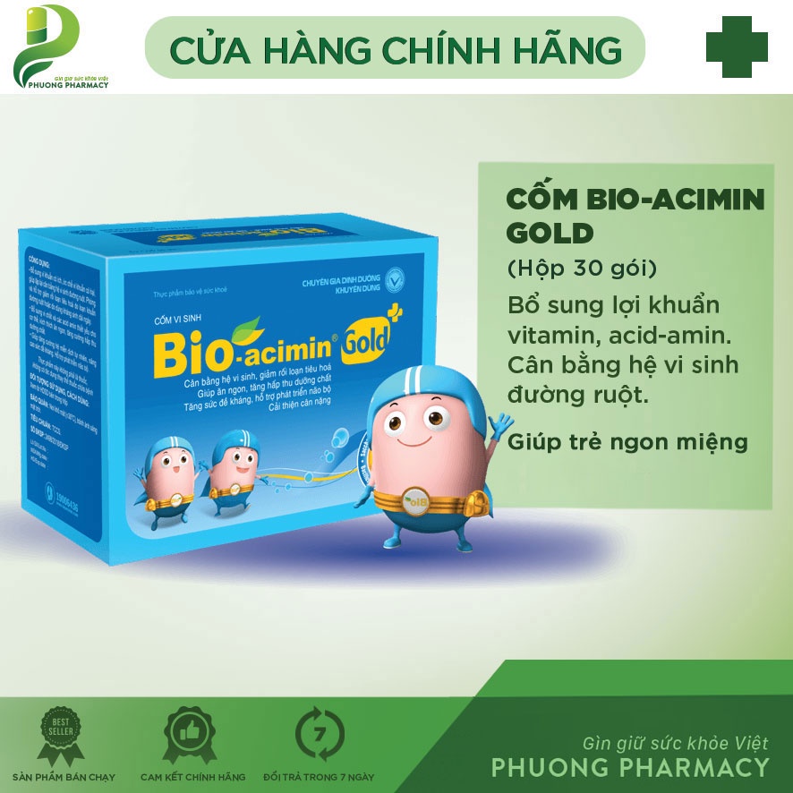 Cốm vi sinh Bio-acimin Gold tiêu hóa khỏe - trẻ ăn ngon, cải thiện biếng ăn suy dinh dưỡng - CN23