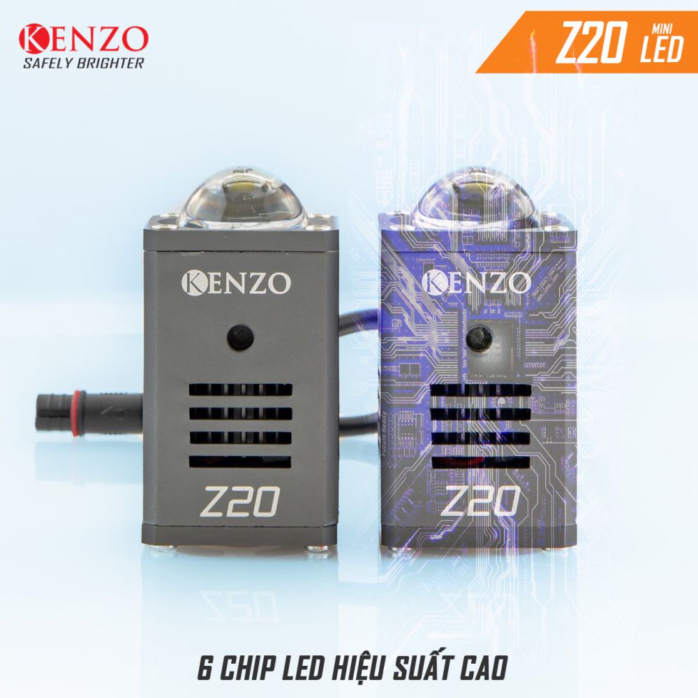 Đèn Bi Led mini Kenzo Z20 - đèn trợ sáng gương cầu cải tiến của X100 Xlight M10 m30 auto365 GTR x-light
