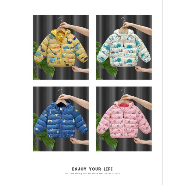 Áo phao gấu siêu nhẹ cho bé hàng quảng châu loại 1