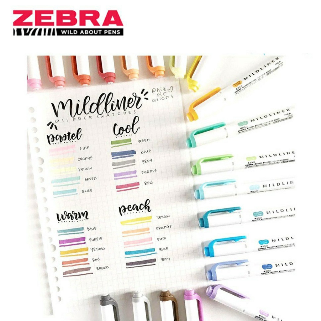 Bút dạ quang Highlight Zebra Mildliner hàng Nhật Bản (Chính Hãng)