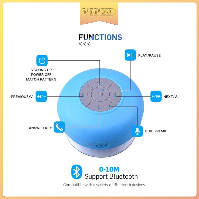Loa Bluetooth Mini Chống Nước Nhỏ Gọn Tiện Dụng Cho Điện Thoại Android Ios