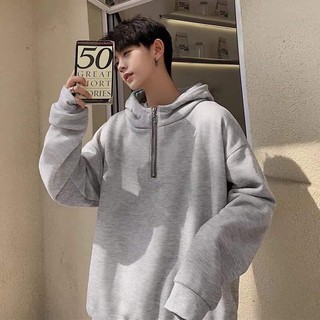 Áo hoodie nam ESSENTIALS form rộng chất nỉ bông dày dặn, cổ kéo khóa in chữ phản quang