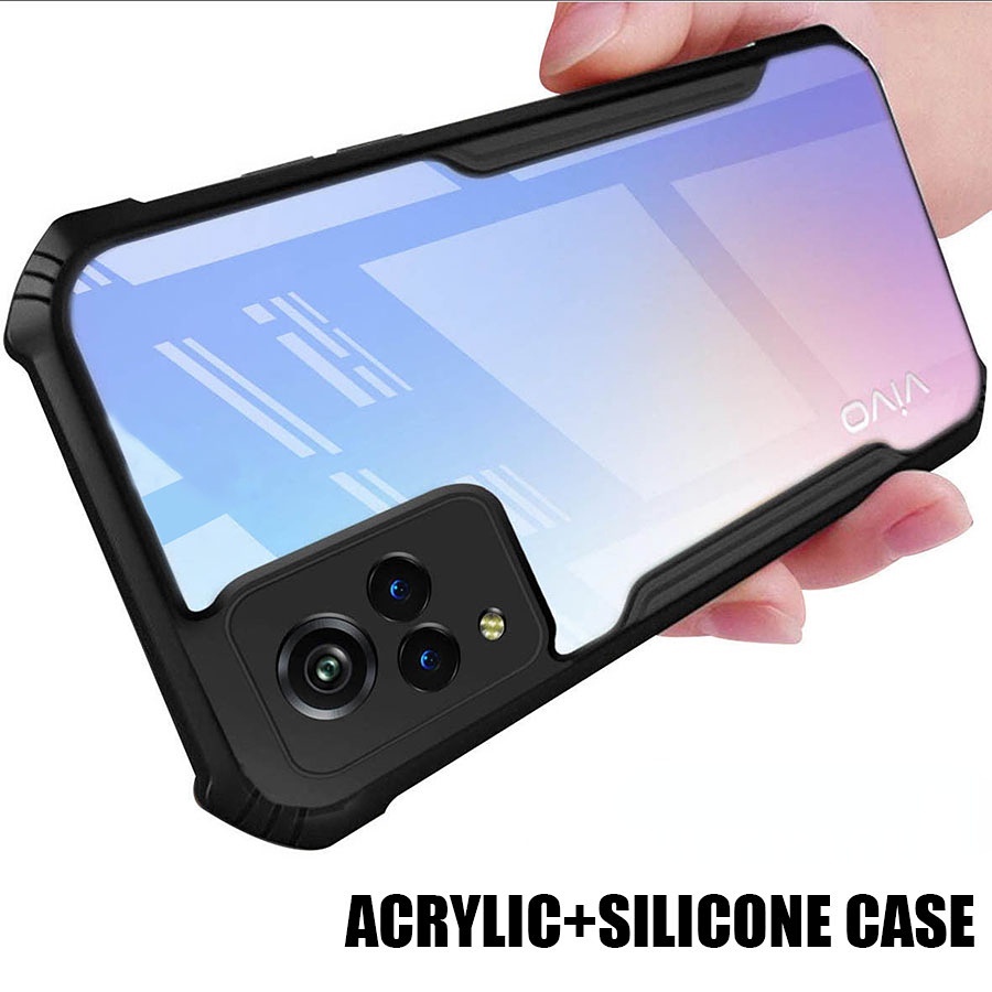 Ốp Điện Thoại Acrylic Trong Suốt Có Túi Khí Chống Sốc Cho VIVO S1 V19 V17 V20 X70 Pro V21E V20SE