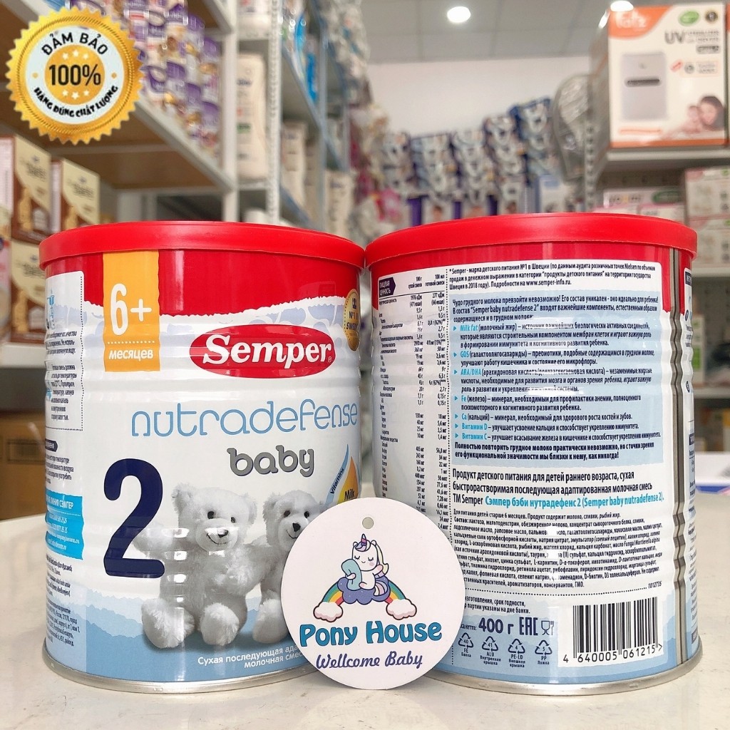 Sữa Semper Nội Địa Nga số 1, số 2 400g Cho Bé Tăng Cân Date 2022