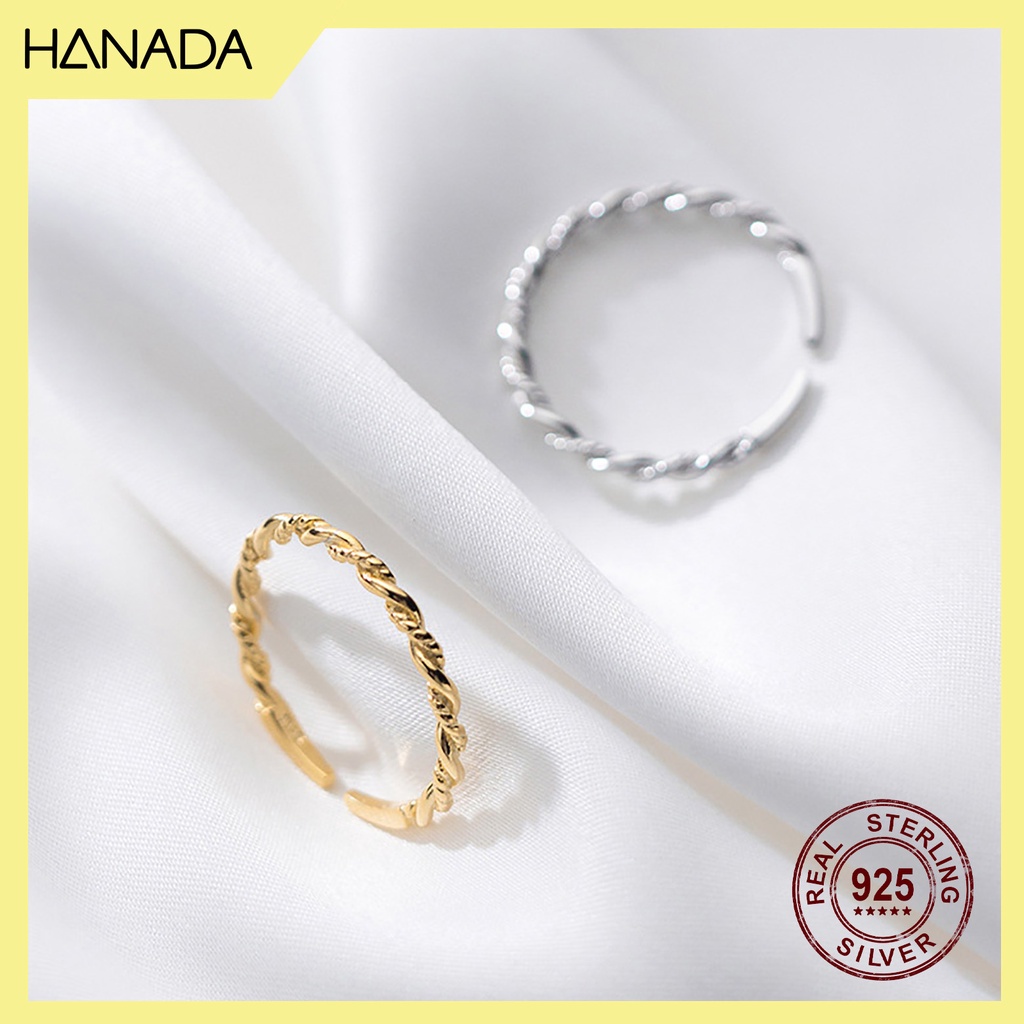 Nhẫn Bạc 925 Hanada Chéo Trơn 0022 M2