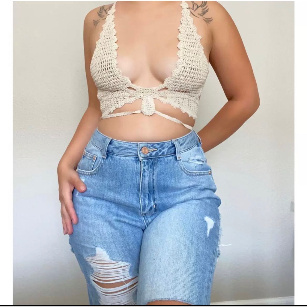 MS594 Áo đan móc đi biển hình bướm buộc dây siêu sexyyy