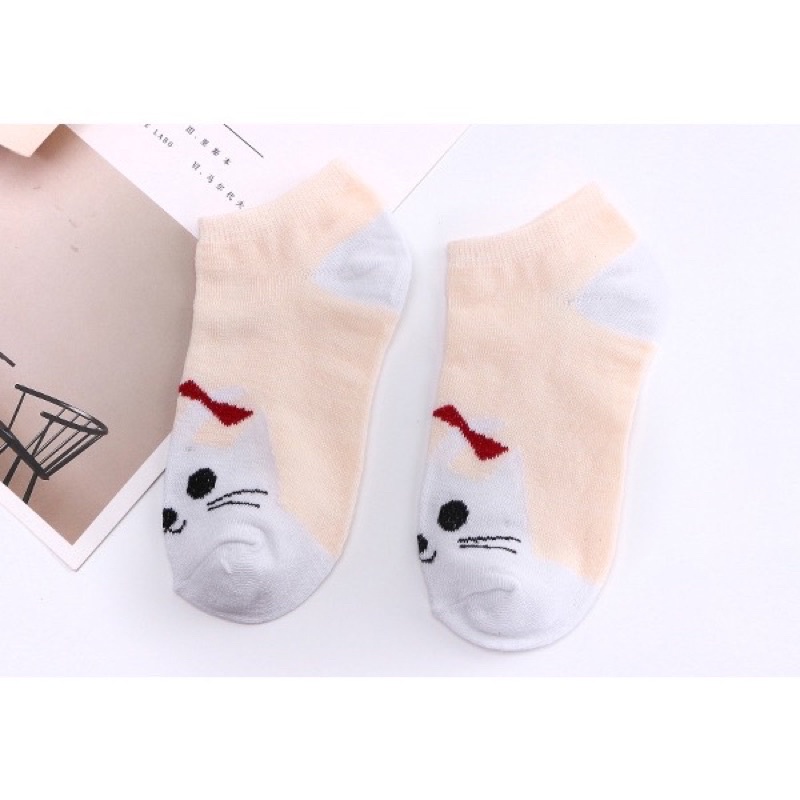 RẺ VÔ ĐỊCH TẤT NGẮN CỔ NỮ HÌNH MÈO CÓ GÓT XINH XẮN