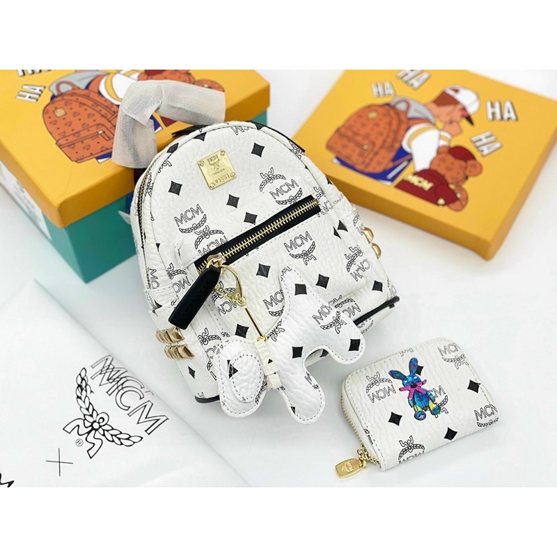 Set balo mini Mcm kèm ví và móc khoá fullbox xịn