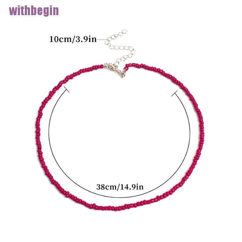 Vòng Cổ Choker Handmade Đính Hạt Màu Sắc Cầu Vồng Phong Cách Bohomian