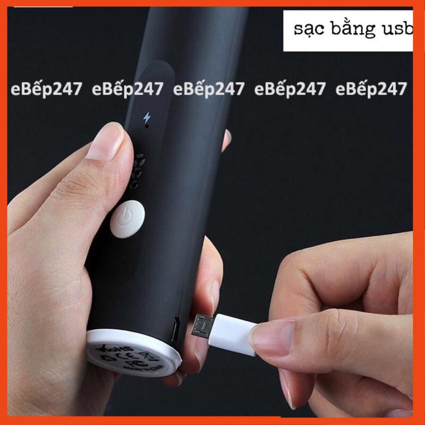 Máy tạo bọt cafe, đánh trứng sạc pin cổng USB cầm tay nhỏ gọn, hiện đại vô cùng thuận tiện, siêu bền  - eBếp247