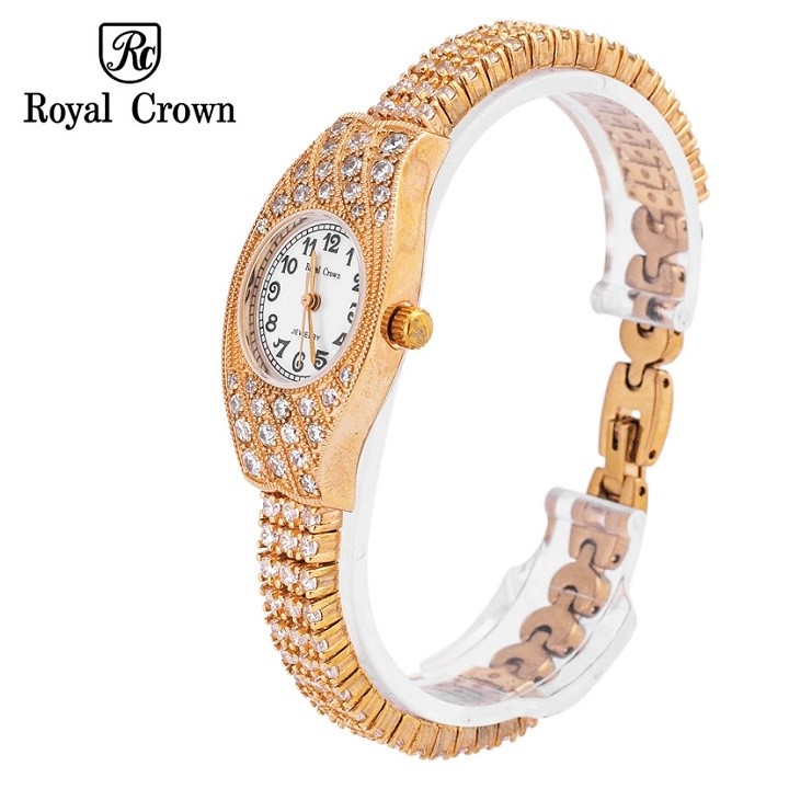 [Mã FARSBRT52 giảm 20% đơn từ 249K] Đồng hồ nữ chính hãng Royal Crown 2502-Jewelry vàng hồng