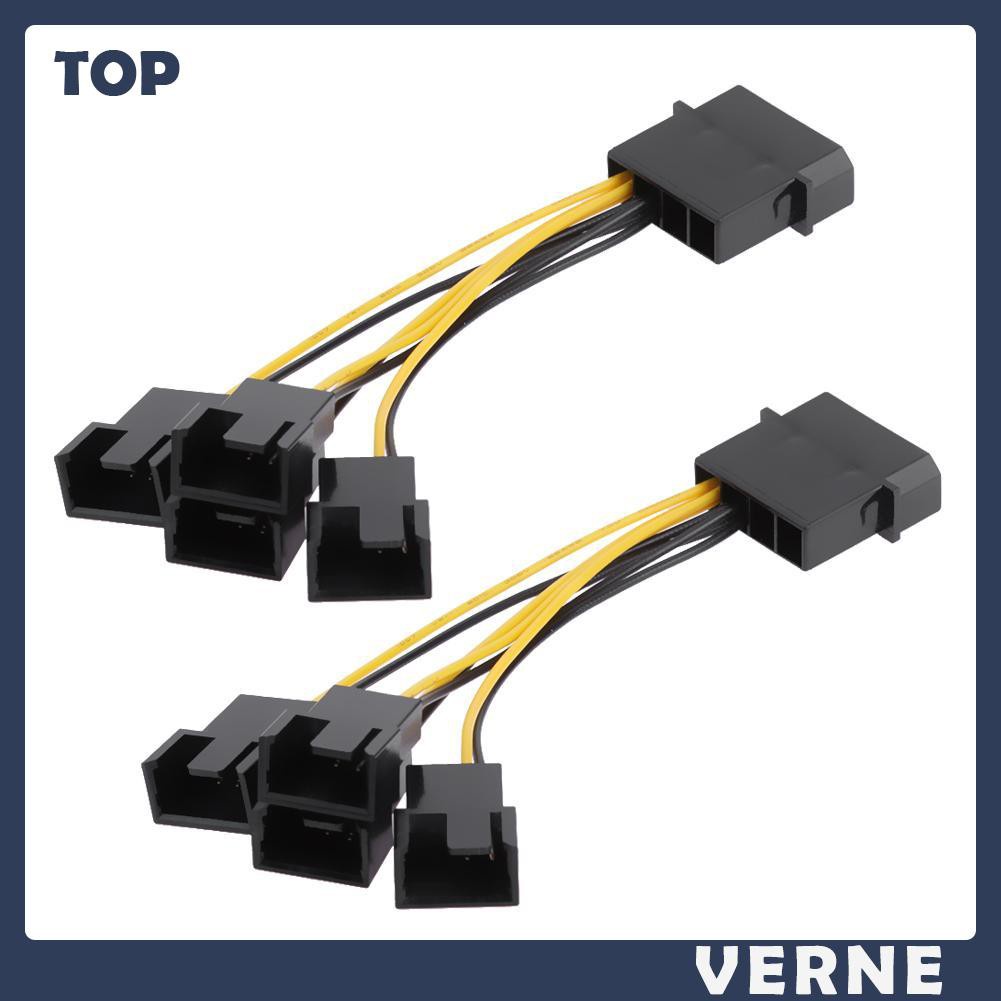 vernesss D-Port Computer CPU PC Case Fan 3Pin Fan Cable 1 to 4 Ways Power Splitter