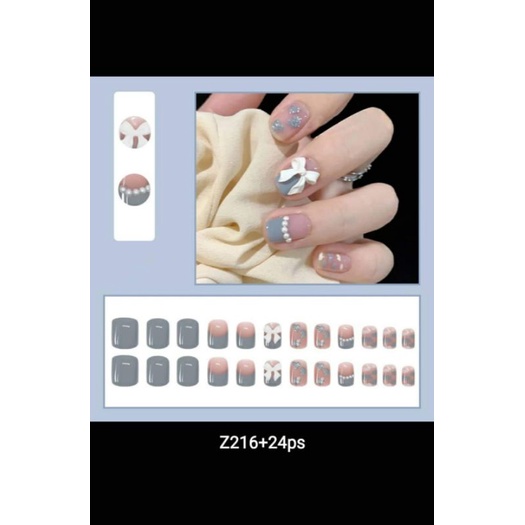 Móng tay giả combo 1 bộ 24 sp kèm keo