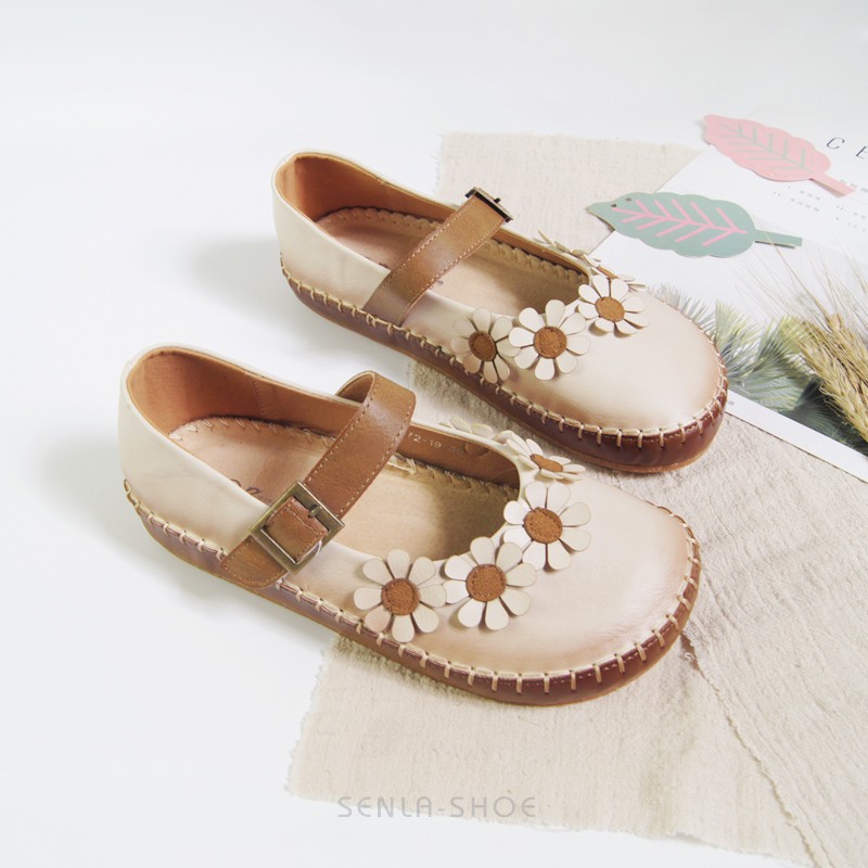 🌻 GIÀY CÚC HỌA MI VINTAGE DA THẬT | BigBuy360 - bigbuy360.vn