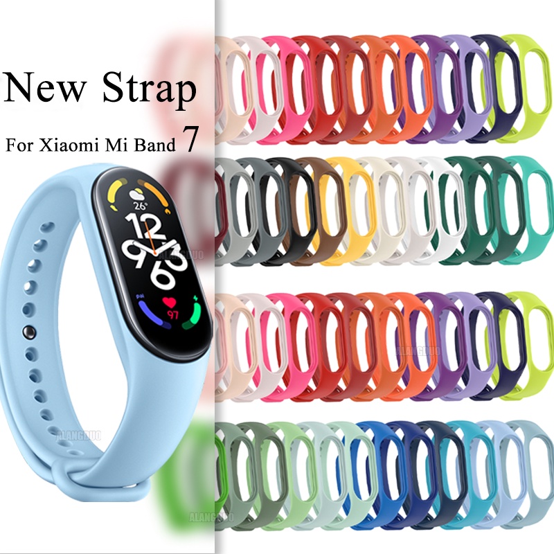 Sẵn Sàng!Dây Đeo Thay Thế Chất Liệu Silicon Màu Trơn Cho Xiaomi Mi band 7 Mi band 7 NFC Mi7 band7