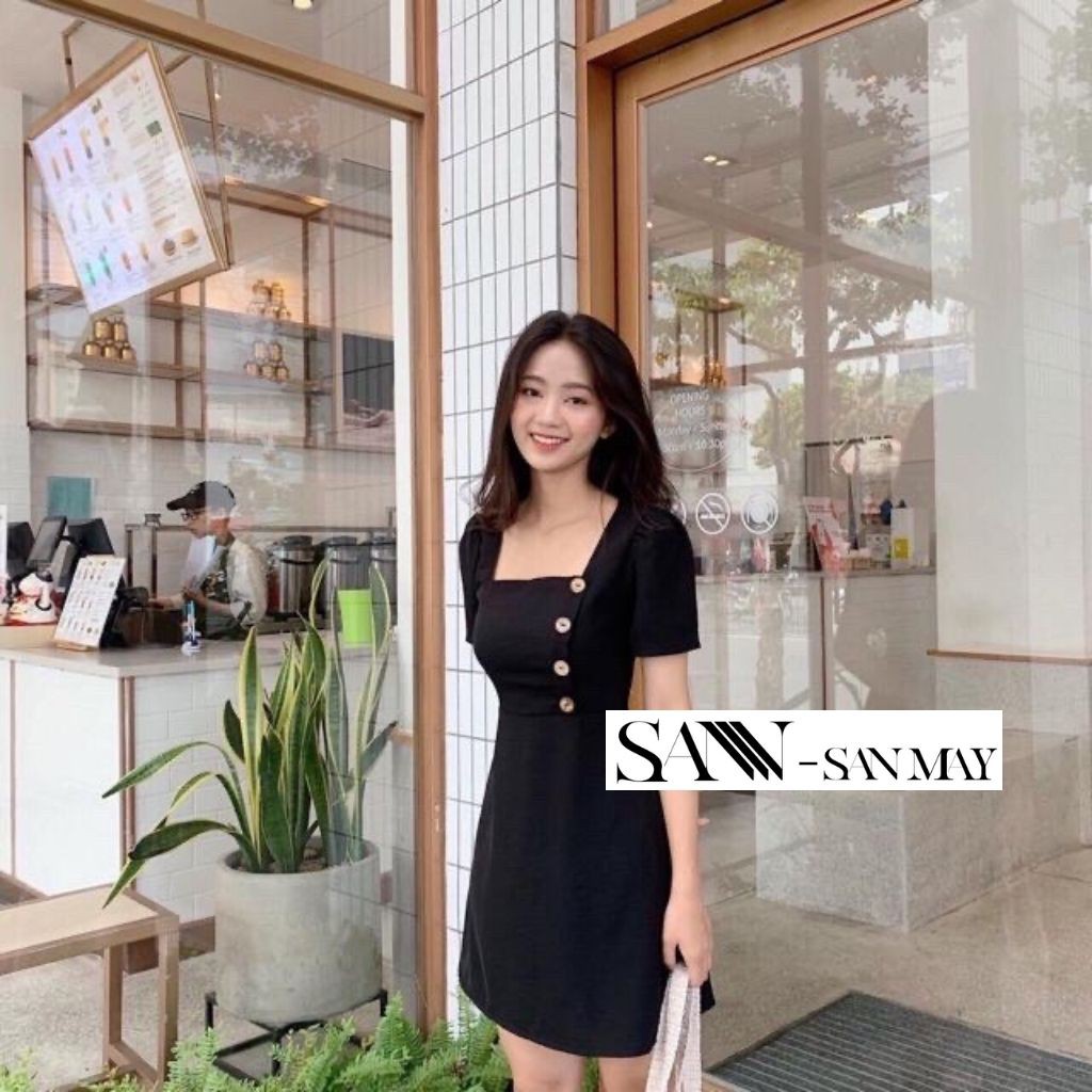 Váy Dự Tiệc Cưới SANJOLI Đầm Ôm Công Sở Cổ Vuông Body Sang Trọng Thiết Kế Hàn Quốc Đẹp Trẻ Trung Trắng Đen VD012 | BigBuy360 - bigbuy360.vn