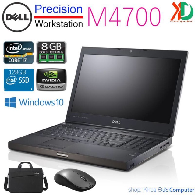 Laptop máy trạm Dell Precision M4700 Core i7-3720QM, 8gb Ram, 128Gb SSD, vga Quadro K1000M, 15.6inch