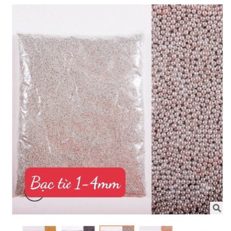Bi kim loại màu bạc hàng đẹp 50gr