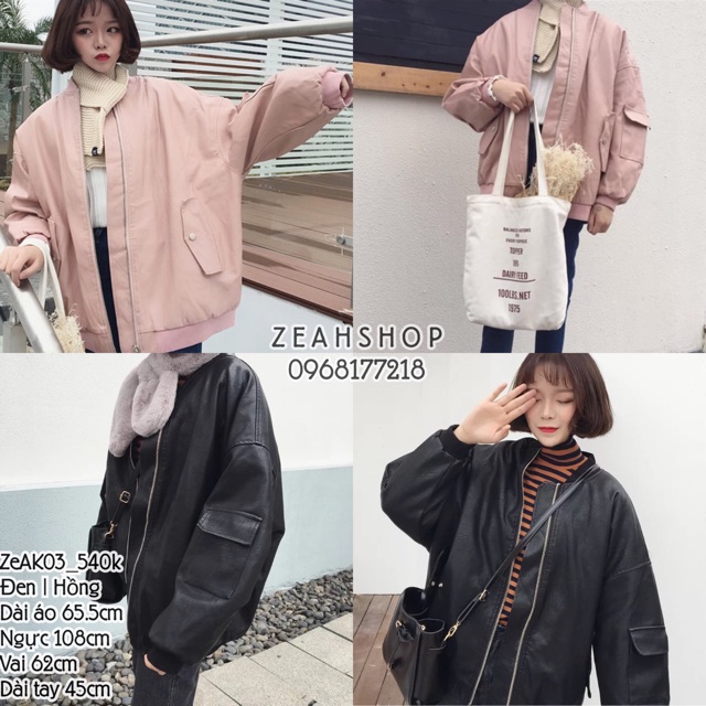 [ORDER _ZeAK03] Áo khoác BOMBER da trám OVERSIZE