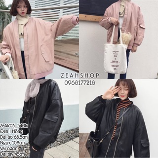 [ORDER _ZeAK03] Áo khoác BOMBER da trám OVERSIZE