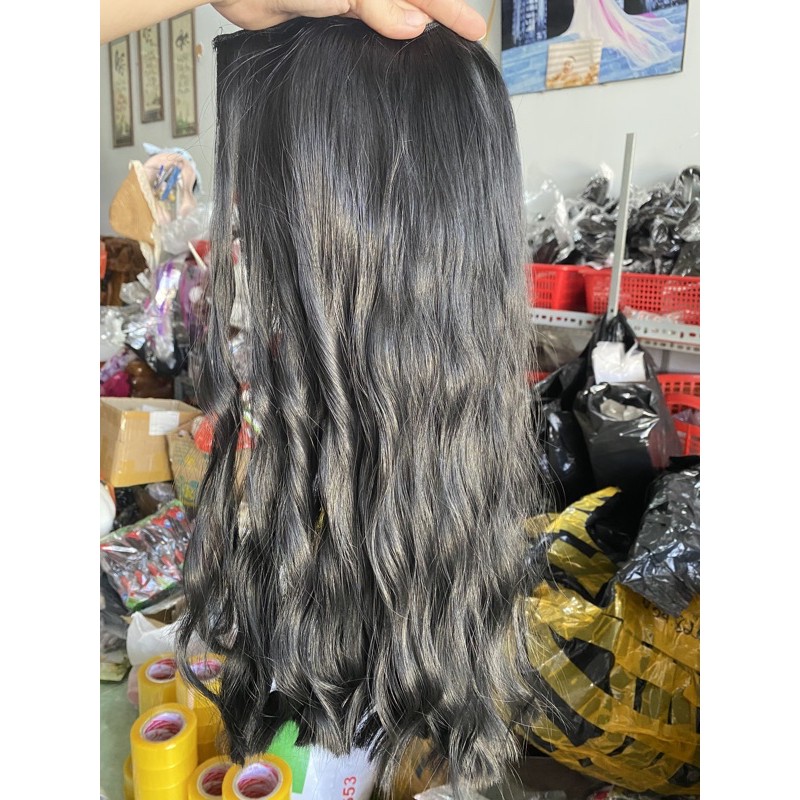 Tóc giả kẹp🥰 freeship 50k🥰 tóc chữ u xoăn xù sóng 3 trục ngắn 47cm cao cấp