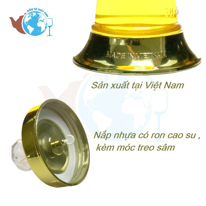 Bình ngâm rượu sâm, đông trùng thủy tinh 1 lít