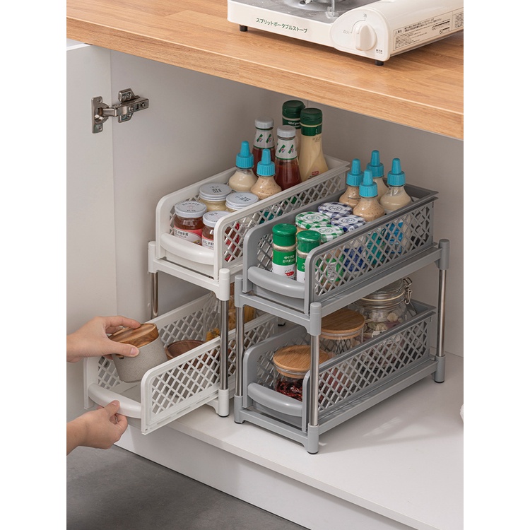 Multi-layer storage rack for kitchen table top drawers storage rack for condiments