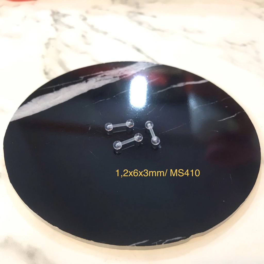 KHUYÊN 2 ĐẦU BI TRONG SUỐT GIỮ LỖ - KHUYÊN SILICON