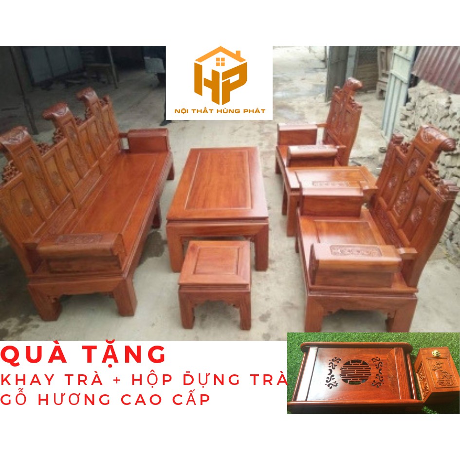 Bộ bàn ghế Âu Á Hộp Cuốn Thư gỗ lim
